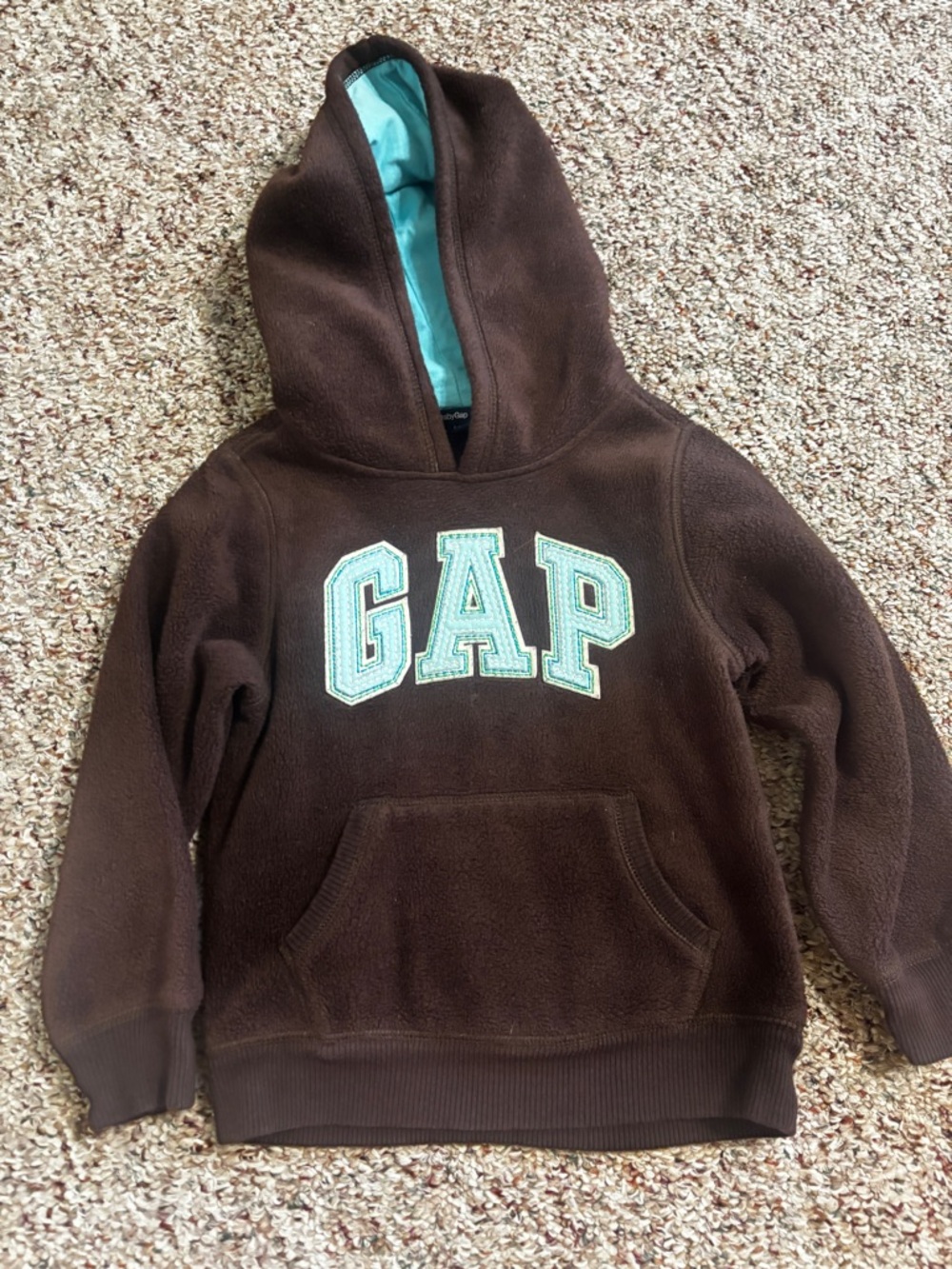 ⬇️Vintage GAP fleece hoodie brown/blue 5T